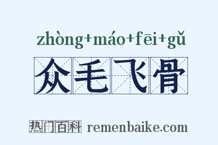 众毛飞骨是什么意思的图片